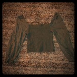 NWOT Orange Kiss 3/4 Sleeve Crop Top